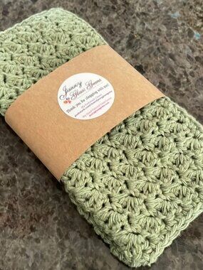 Crocheted Washcloths Dishcloths, Facecloths - Set of 2